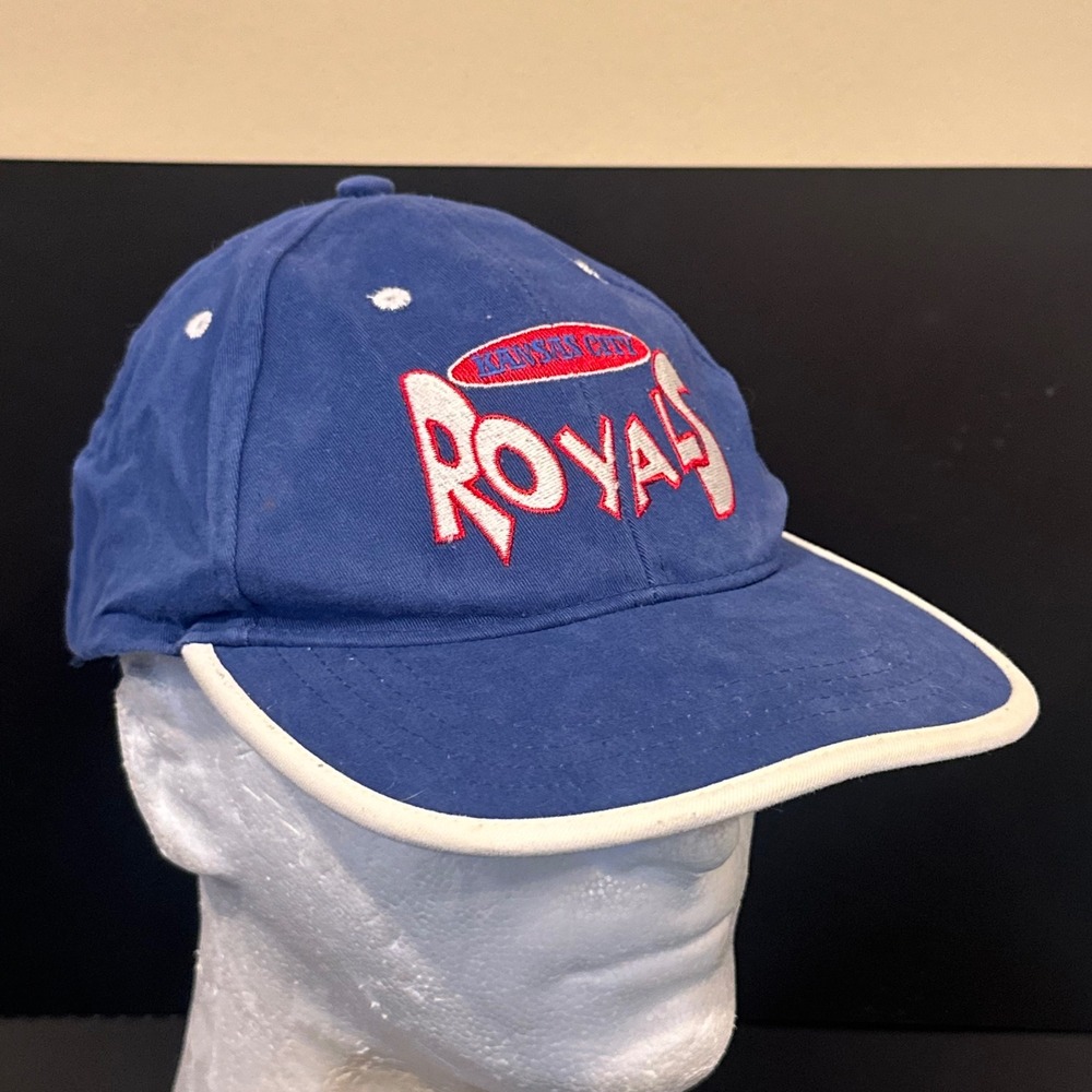 Kansas City Royals Blue Crew Baseball Hat Cap Blue White Adjustable Strapback